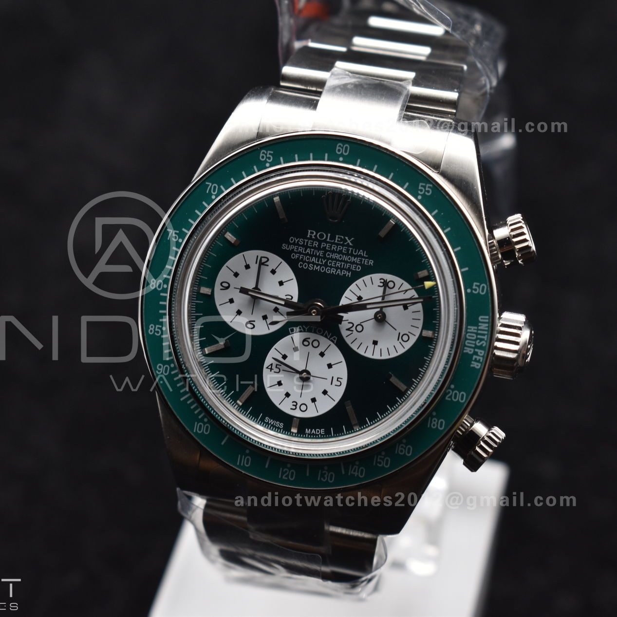 Daytona SS ADGF Best Edition Green/White Dial on SS Bracelet A7750